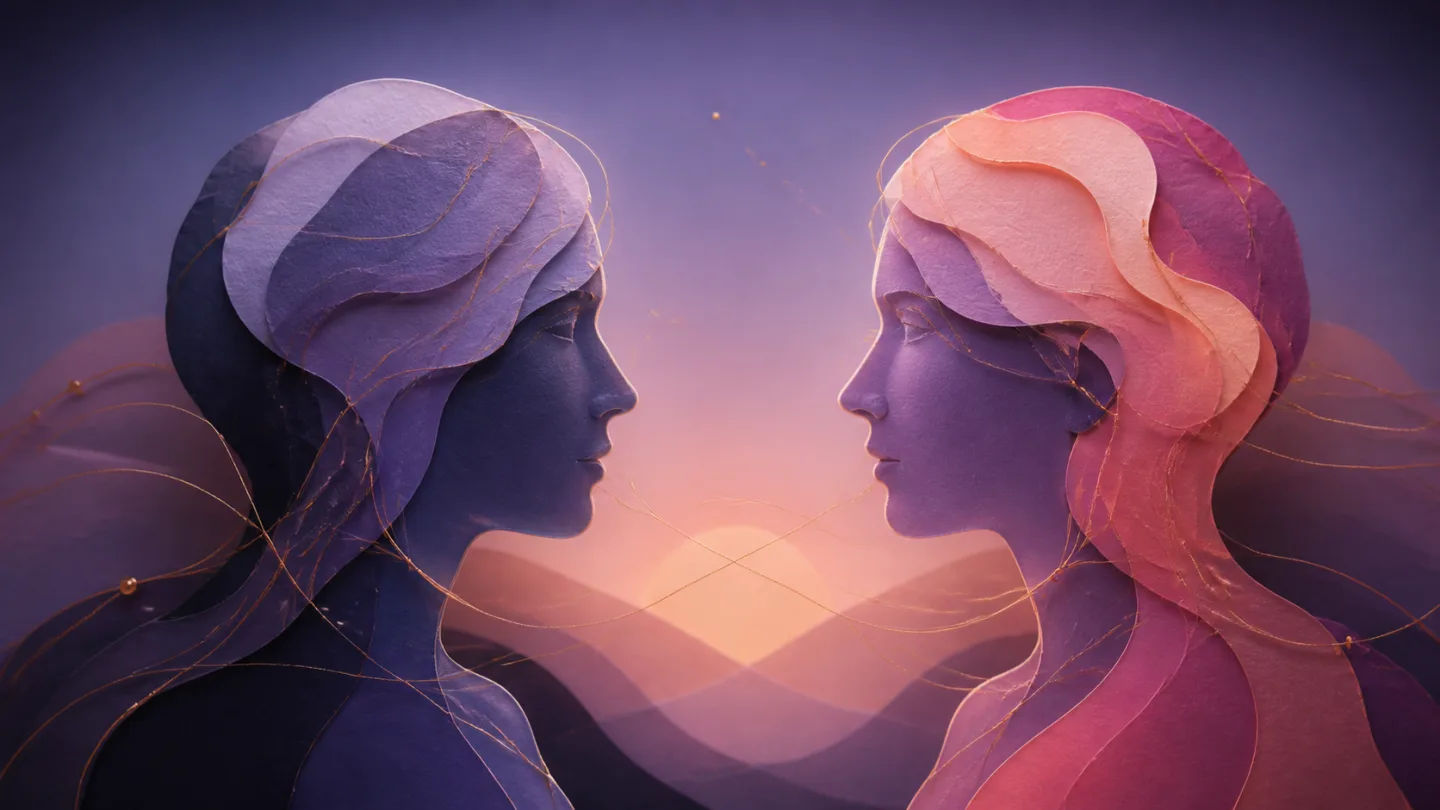 Two people's profiles reflecting healthy connection and boundaries
